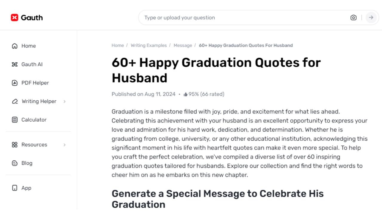 How Can Gauth’s Quotes Brighten Your Husband’s Graduation?